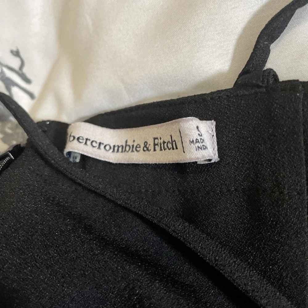 Abercrombie And Fitch Black Mini Sundress Spaghetti Strap Zip Womens Size Small - Picture 5 of 8